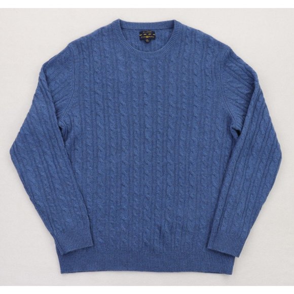 Club Room Other - Club Room 100% Cashmere Sweater Men's XL Blue Crew Neck Cable Knit Pullover